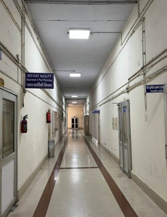 A view of the departmental wing in the college